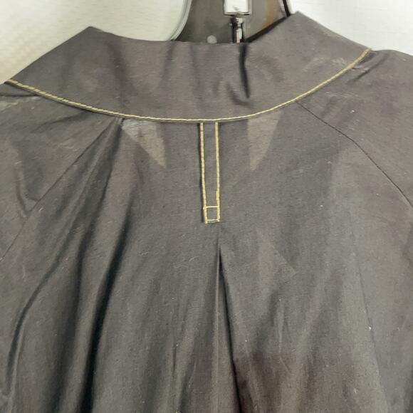 Max Studio for Ann Taylor L vintage black gauzy button down blouse nwt ruffled - Picture 2 of 10